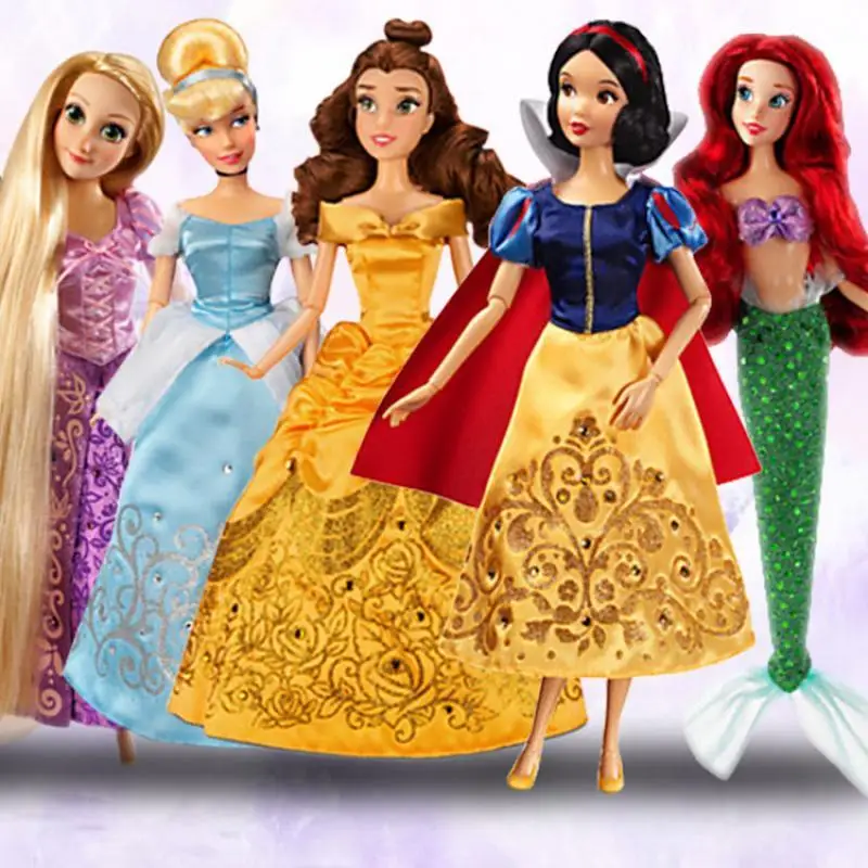 

Disney Princesas Store Doll Elsa Belle Cinderella Rapunzel Moana Merida Snow White Ron Clements Anime Toy for Girl Birthday Gift
