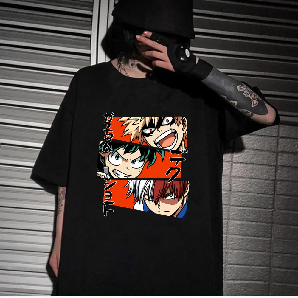 

Anime T-Shirt My Hero Academia Harajuku Round Neck Short Sleeves Man Woman Summer
