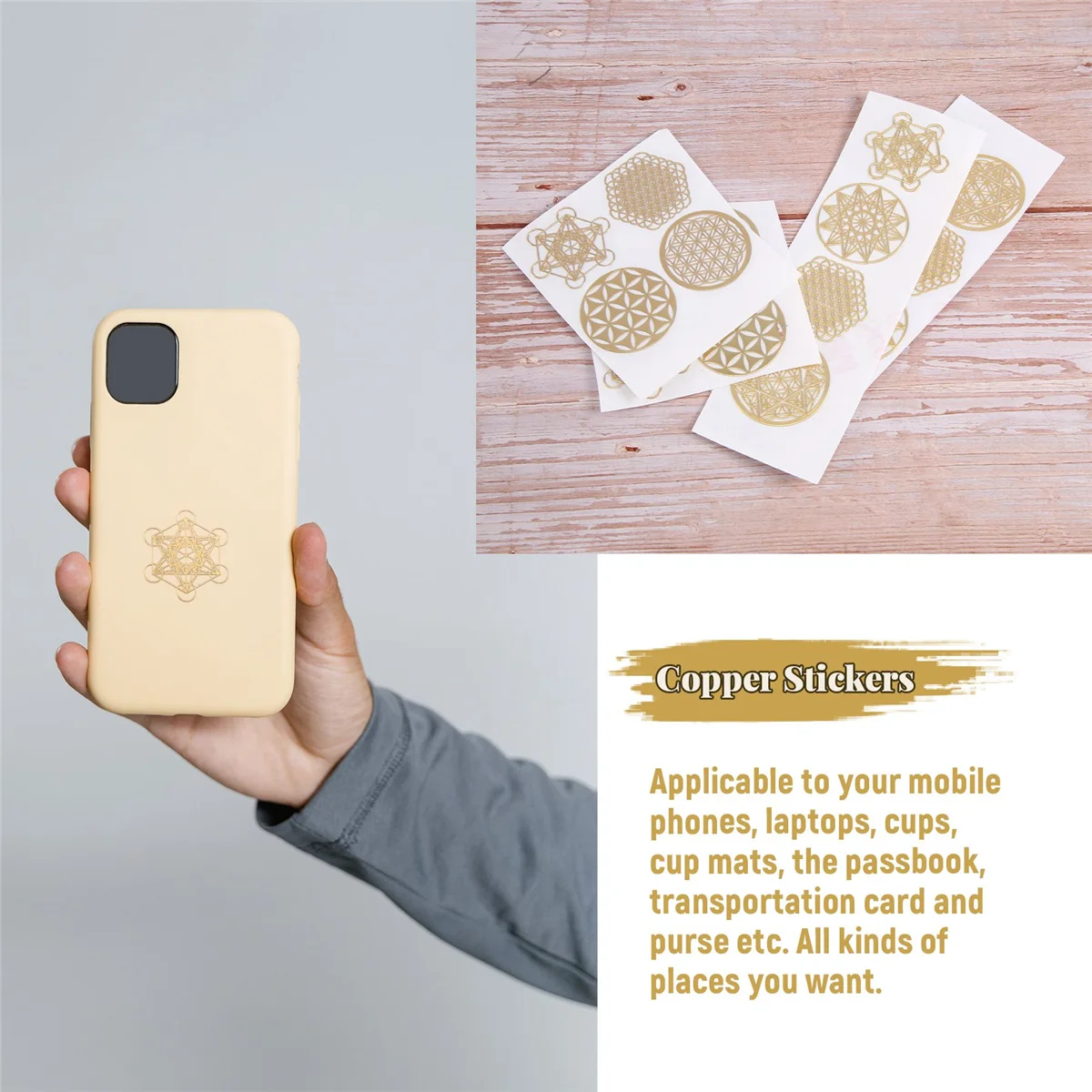 16 шт./компл. металлическая энергетическая декоративная наклейка цветок жизни