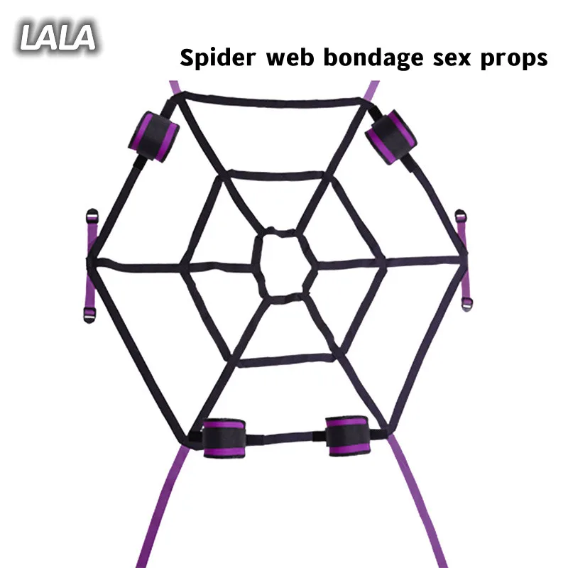 Sex Toys Alternative BDSM Set Bed Bondage Binding Adult  Products Sex Furniture Spider Web Bondage Strap Couple Game Stimulation