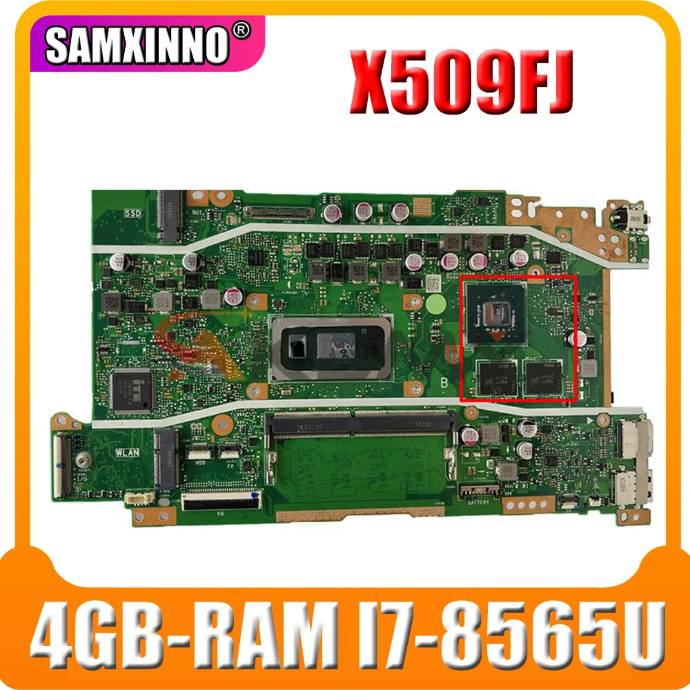 

For asus VivoBook 15 X509FN X509FL X509FB X509FJ X509F A509F K509F F509F Laptop Mainboard Motherboard With 4G/I7-8565U (V2G) GPU