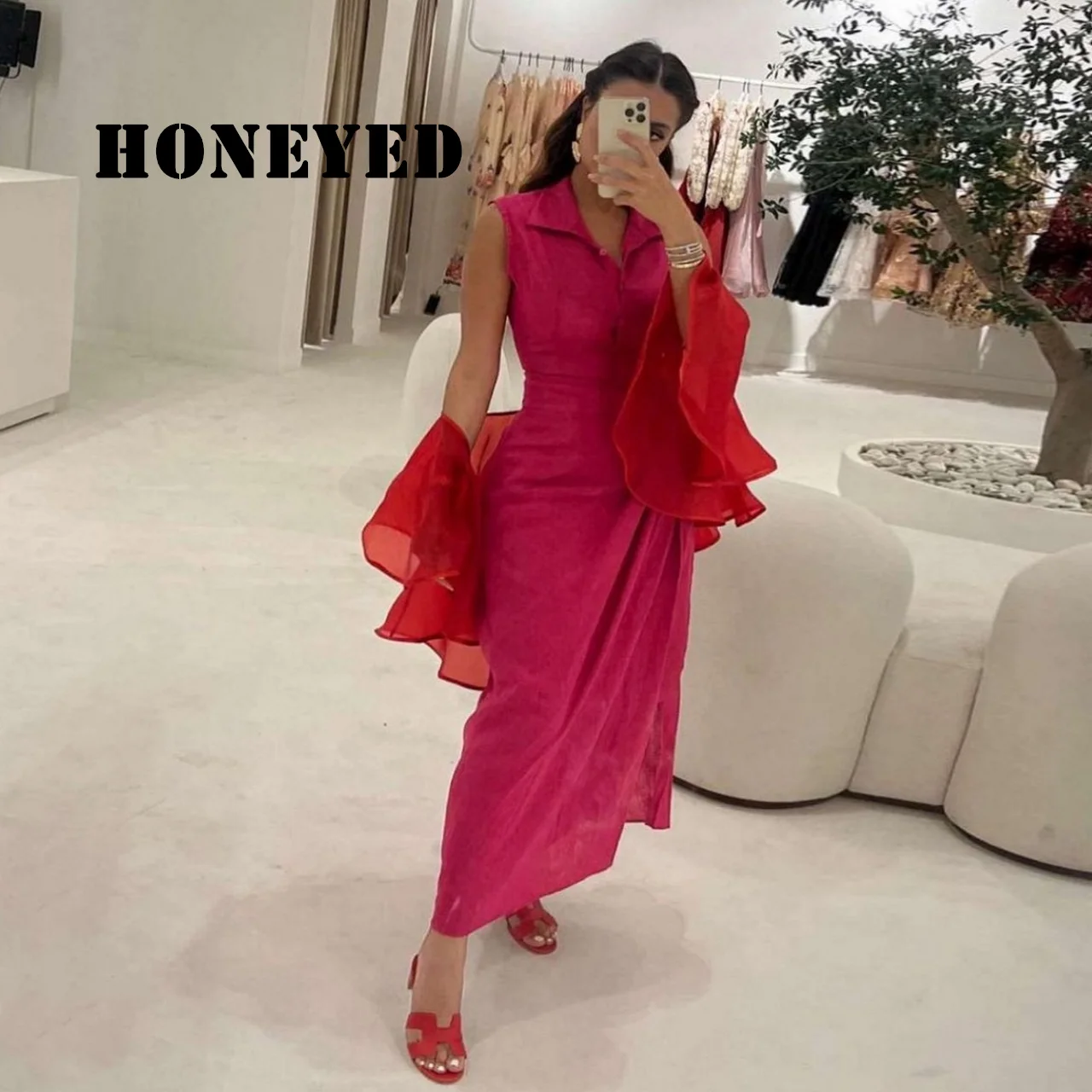 

Женское платье для выпускного вечера, без рукавов, с пуговицами