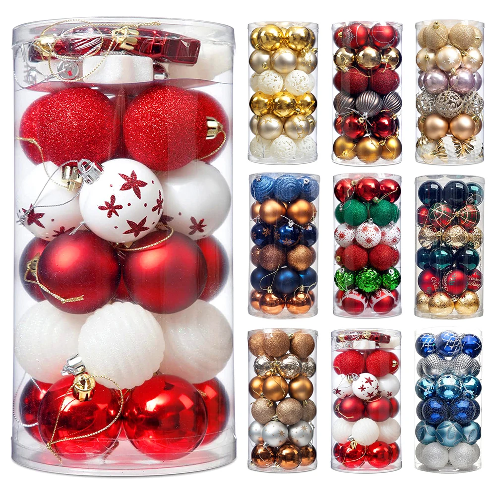 

2023 Christmas Tree Ornaments Colorful Christmas Red Ball Hanging Decoration Diy Accessory Sets For Party Gift