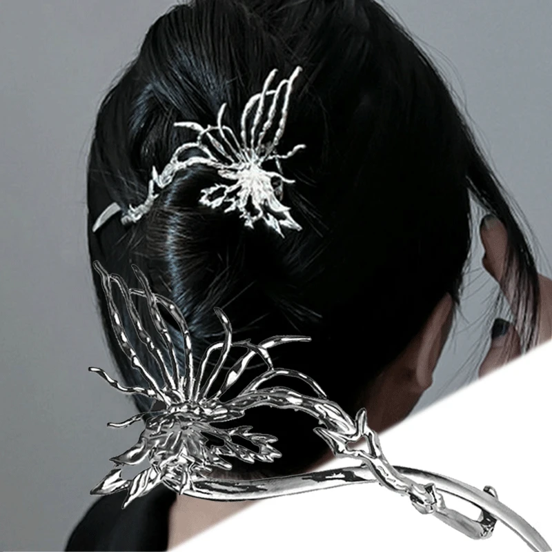 

Elegant Butterfly Hairpin Women's Alloy Word Clip Banana Twist Clip Back of The Head Plate Hair Clip Female Headwear Hairpin