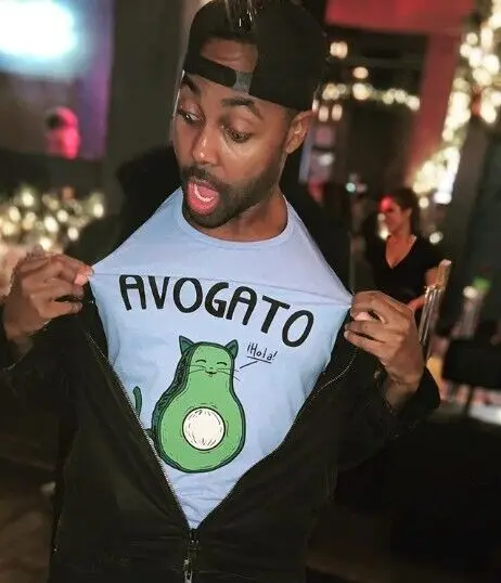 Мужская забавная футболка Avogato с авокадо кошкой милое лицо кошки Графический