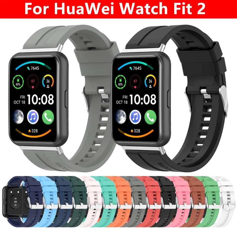 

Ремешок силиконовый для смарт-часов Huawei Watch FIT 2, дышащий спортивный браслет с протектором шин