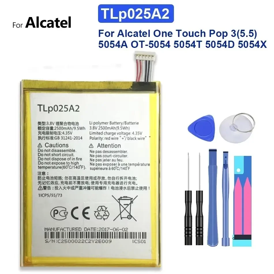 Аккумулятор для мобильного телефона Tlp025a2 2500 мАч Alcatel One Touch Pop 3 (5 5) 5054A OT-5054 5054T 5054D