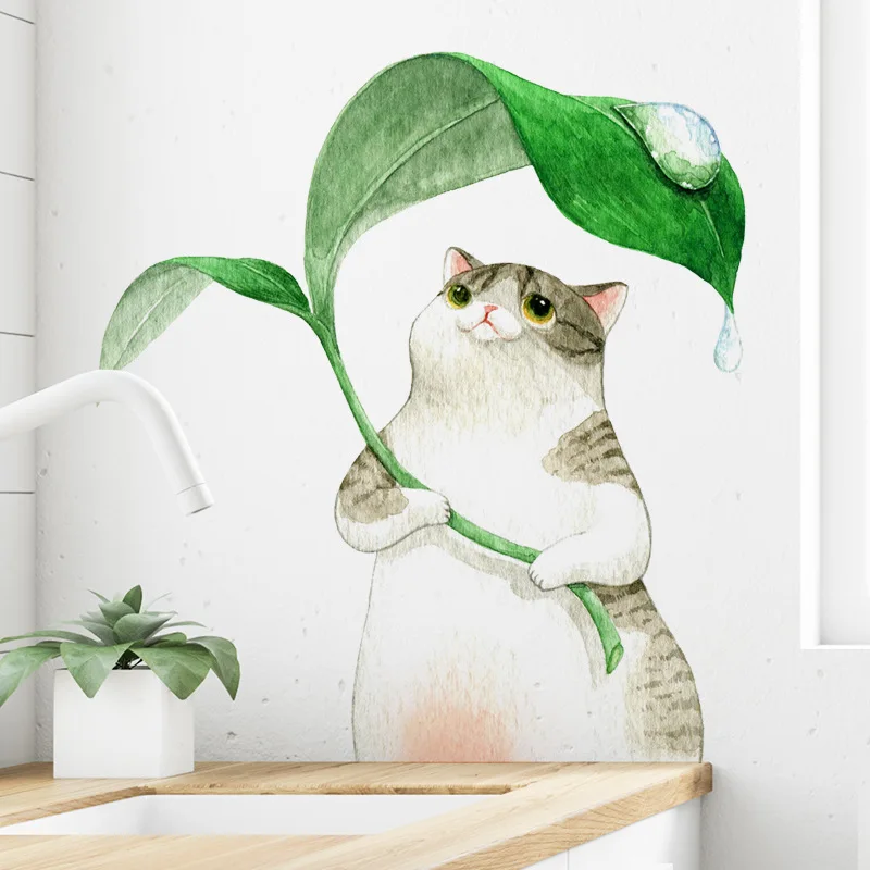

Fan Xi New Cartoon Shelter Kitty Wall Sticker Creative Children's Room Kindergarten Wall Self-adhesive Sticker Fx-b56 Pr Sale