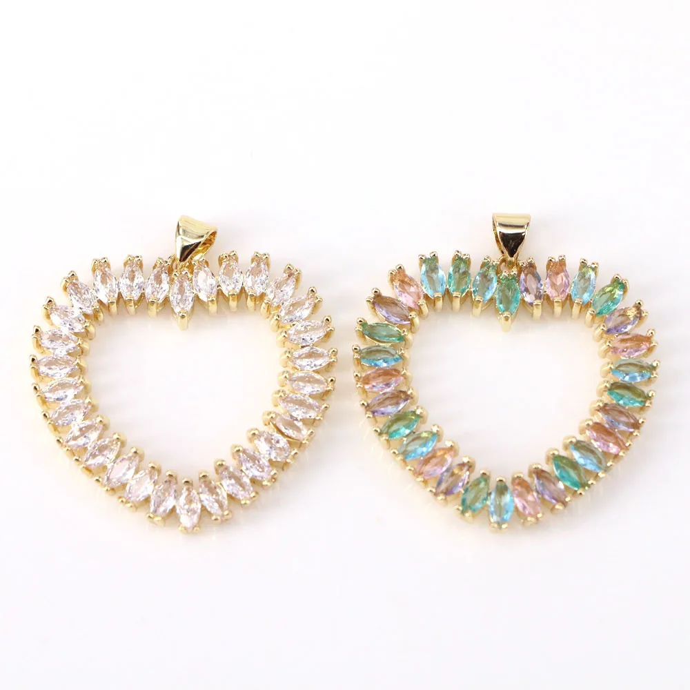

5PCS, Fashion Romantic Heart Love Necklace Pendant for Woman Wedding Party Zircon Accessories Gifts