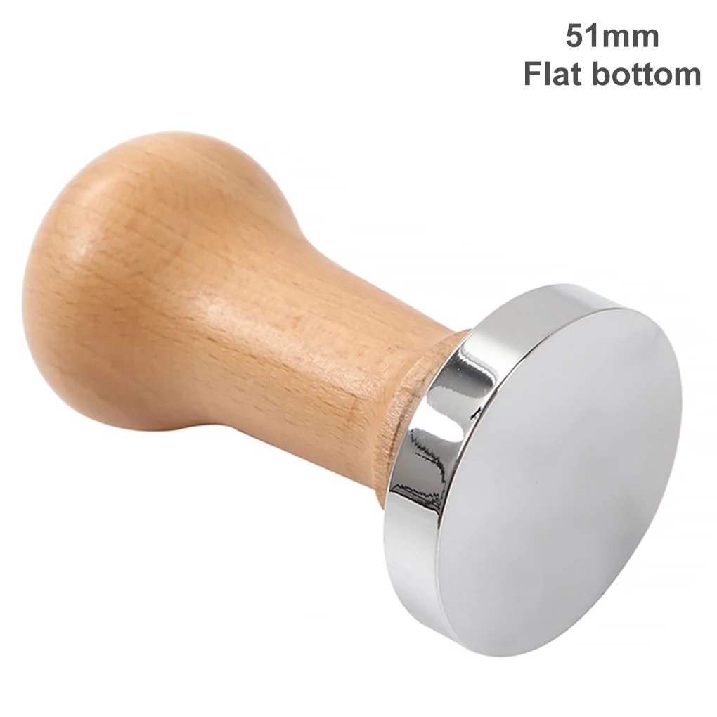 

Solid Wood Handle Coffee Tamper Stainless Steel Press Powder Hammer Squeezer, Thread Base