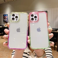 3 in 1 candy color frame phone case for iphone 11 12 13 pro max case funda iphone se 2022 2020 7 8 6 6s plus xr x xs max cover