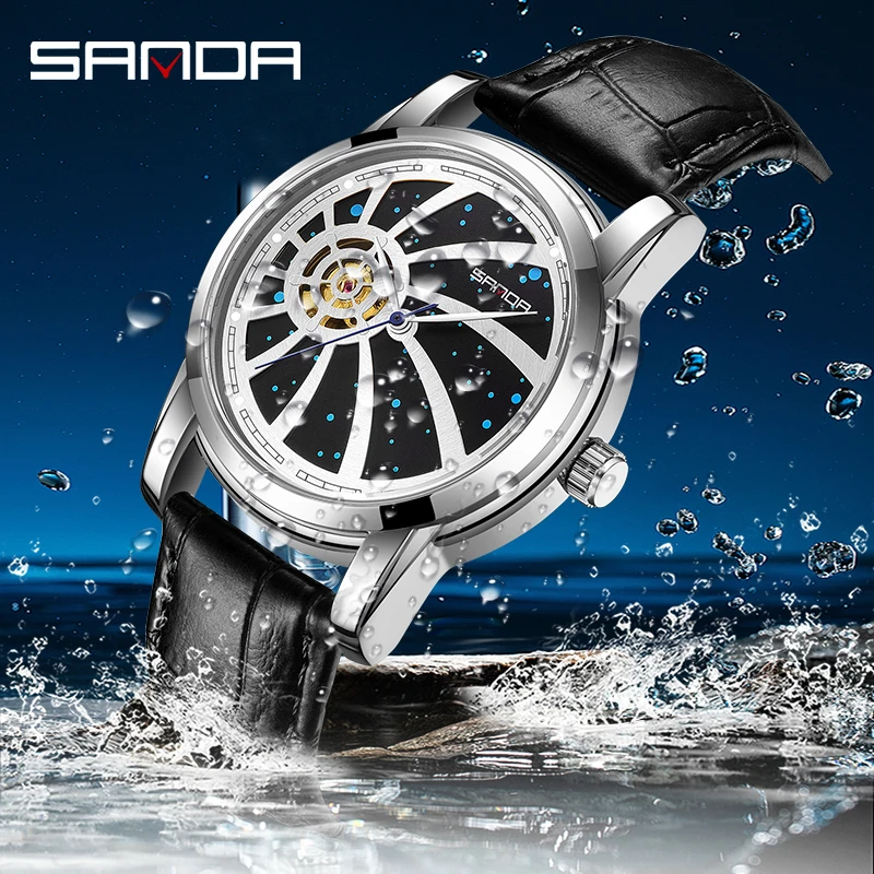 

SANDA New Business Men's Watch Fashion Luminous Waterproof Automatic Mechanical Watch Luxury Personality Religio Masculino 7004