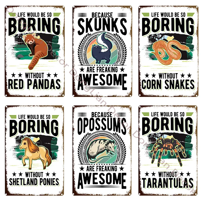 Тарелки для ресторанов в виде животных, без красных панд, Жестяная Табличка с надписью