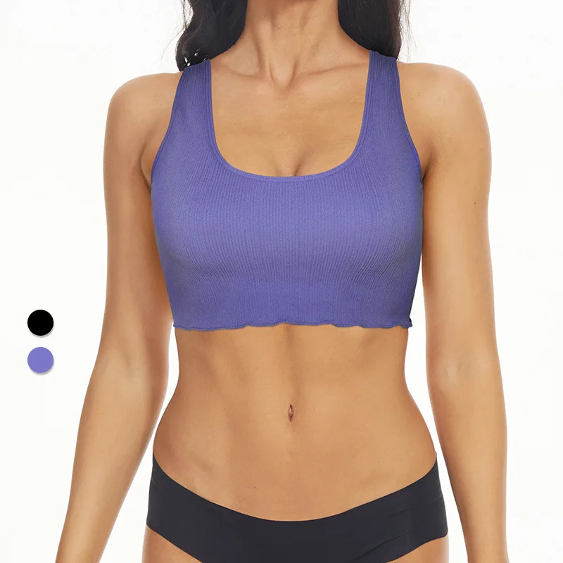

U-shaped Vest Seamless Sports Underwear Fitness Running Yoga Bra No Underwired Back Mold Tube Upper Sexy Crop Top