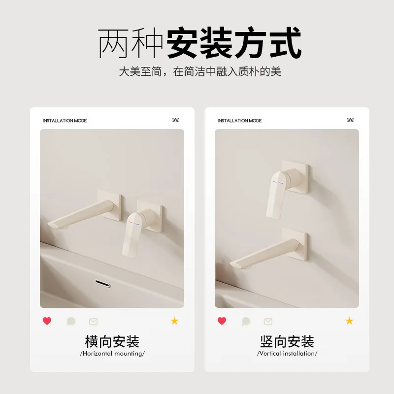 Скрытый настенный смеситель из меди серый встроенный для ванной комнаты