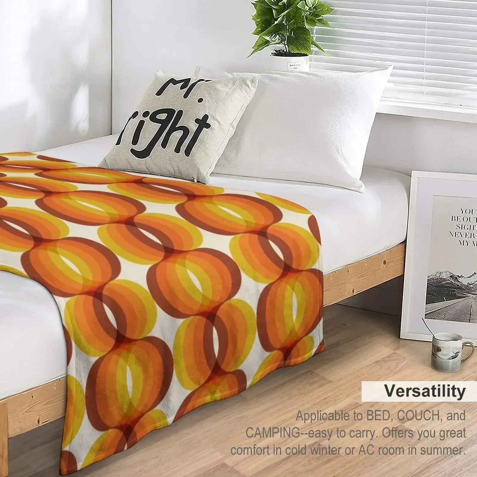 Оранжевый коричневый и цвета слоновой кости в стиле ретро 1960-х годов с волнистым