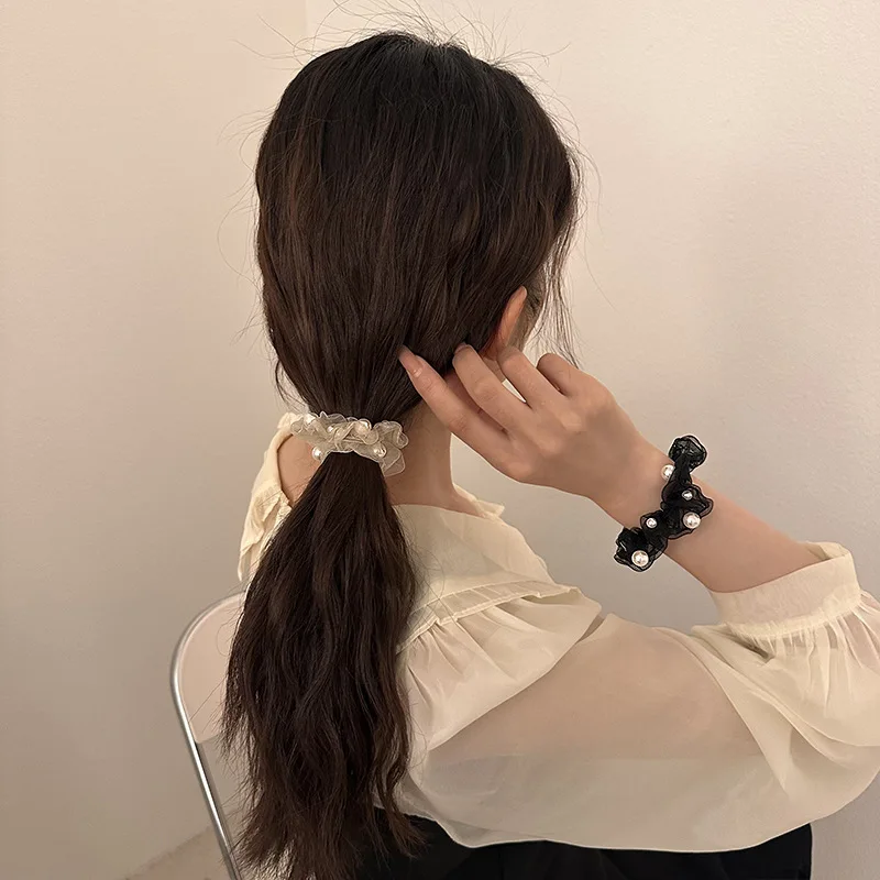 

Женская резинка для волос из органзы с блестками женский держатель для конского хвоста красивые резинки для волос аксессуары для волос