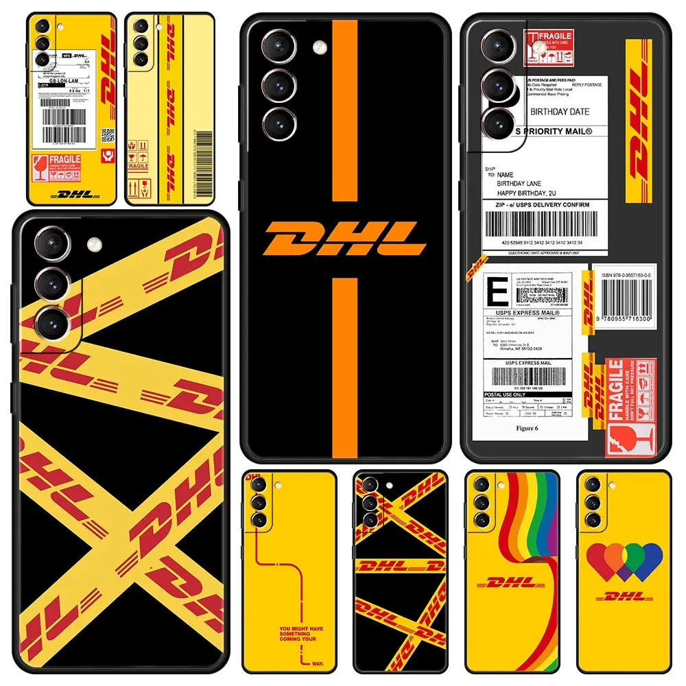 

DHL Express Phone Case For Samsung Galaxy S23 Ultra S22 S21 S20 FE 5G S10 S10E S9 S8 Plus Note 20 Soft Black Silicone Cover