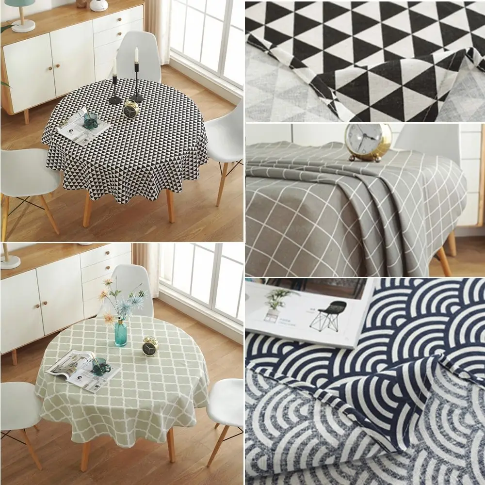 

Круглая скатерть из льна для свадебного стола