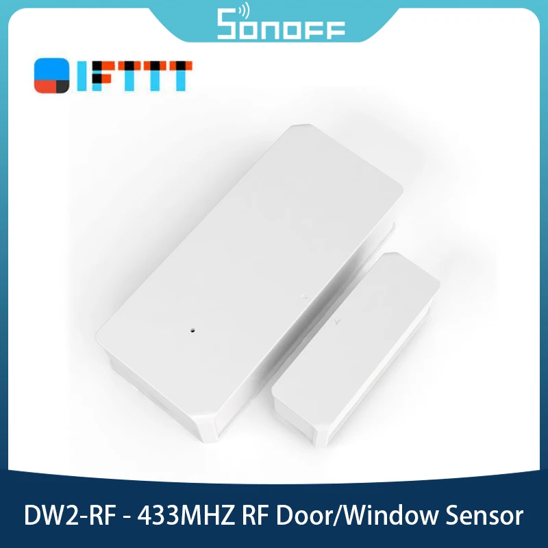 

Беспроводной датчик SONOFF DW2-RF для двери и окна, детектор IFTTT 433 МГц, радиочастотная система безопасности через шлюз, дистанционное управление ...