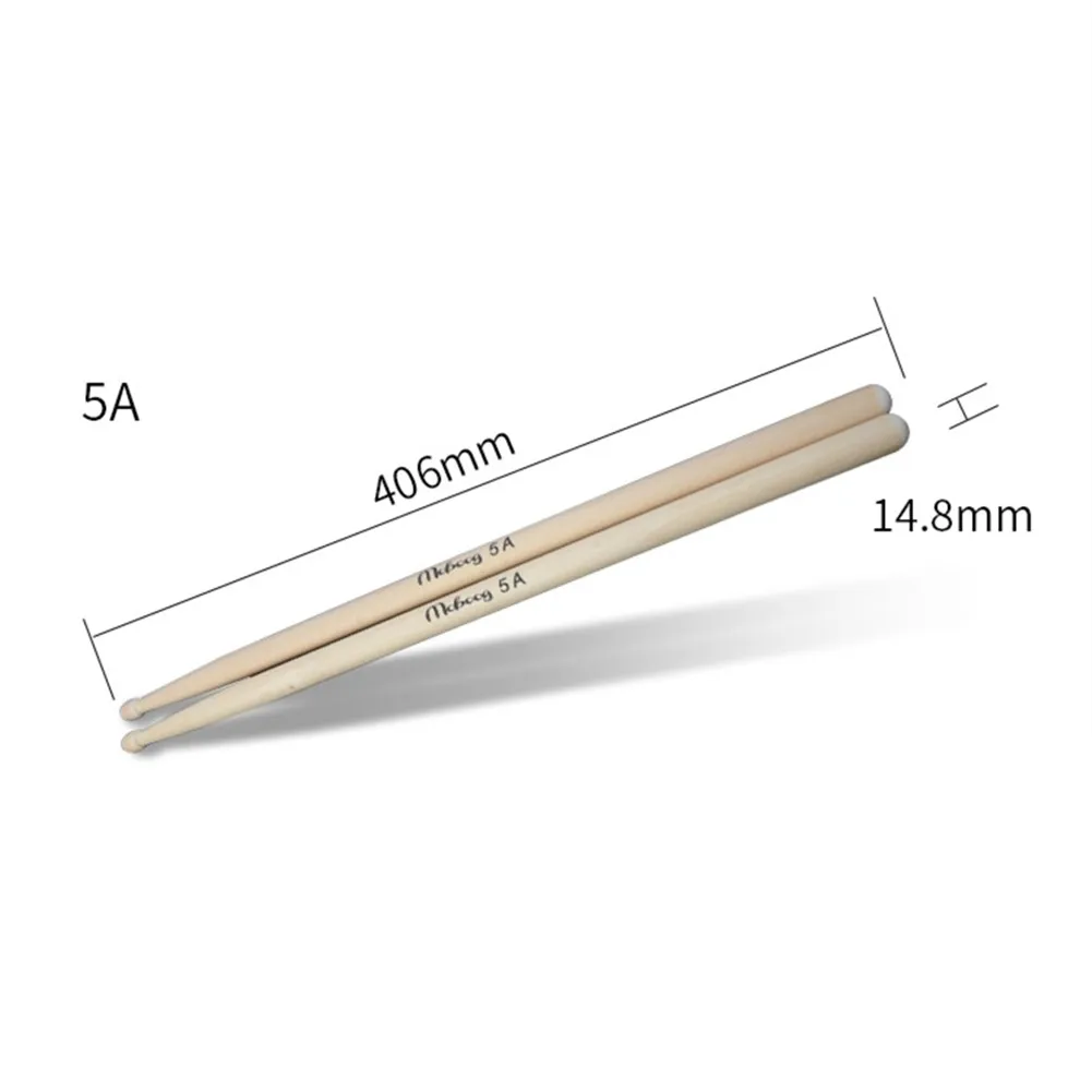 

1 Pair Moboog 5A Drum Sticks High Quality Maple Wood Drumsticks Percussion Accessories Maple 406mm X 14.8mm Natural Finish