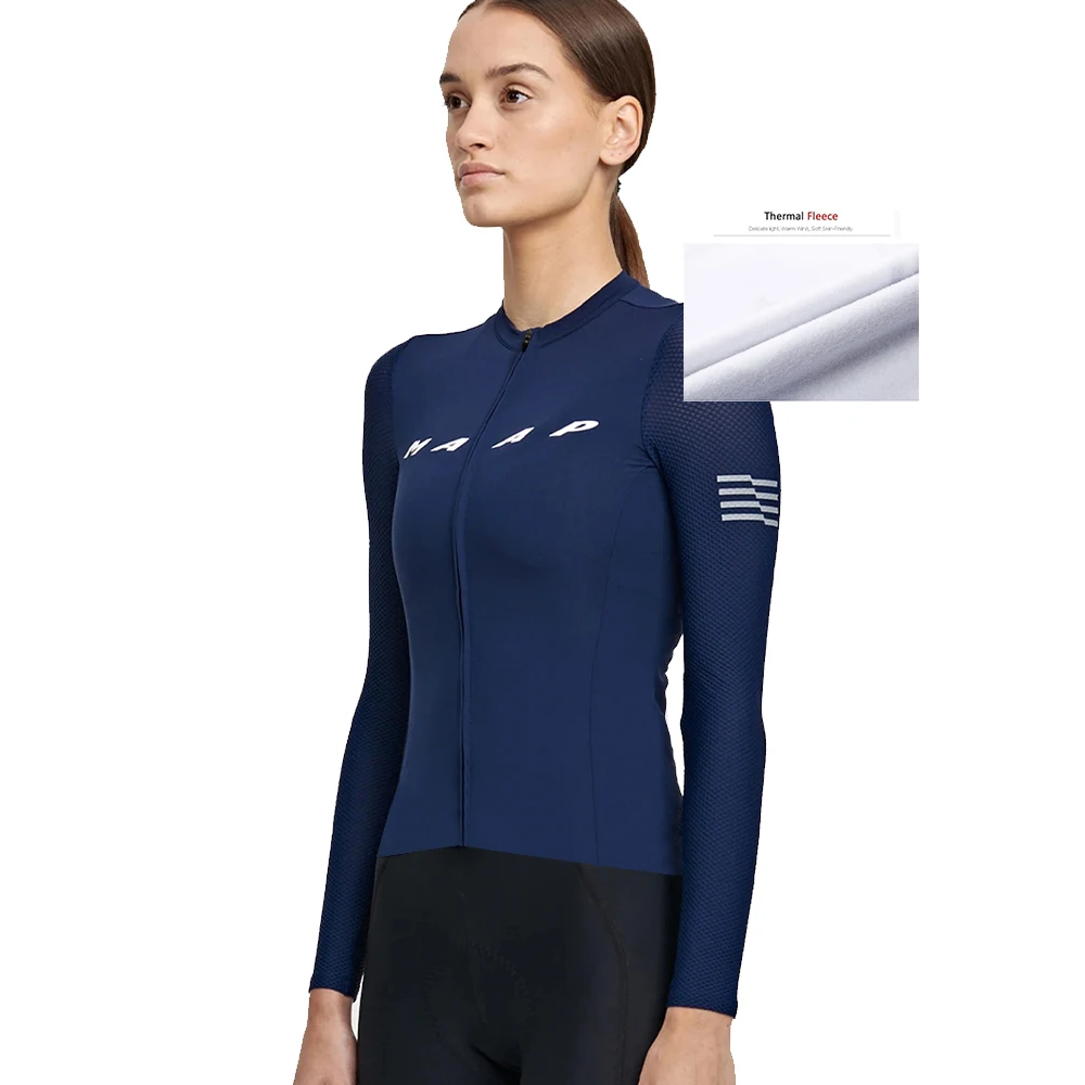 

MAAP Women's Winter Warm Shirts Cycling Jersey Long Sleeve Ropa Ciclismo Bicycle Wear Bike Clothing Maillot Road