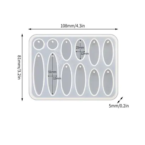 Силиконовая форма для сережек SEVENWELL Geometric pendant earring mold