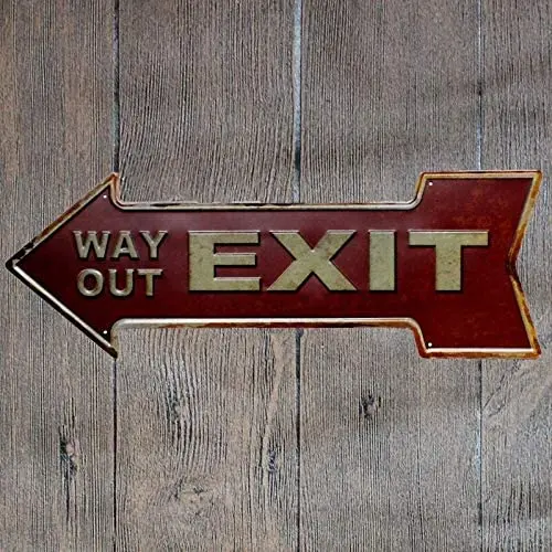 

Выход из дома 6x18 дюймов, Металлическая стрелка, форма, жестяной знак, декор для гаража, бара, паба, Настенный декор