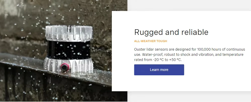 Датчик Ouster REV6 OS1 32/64/128 линий среднего диапазона и высокого разрешения
