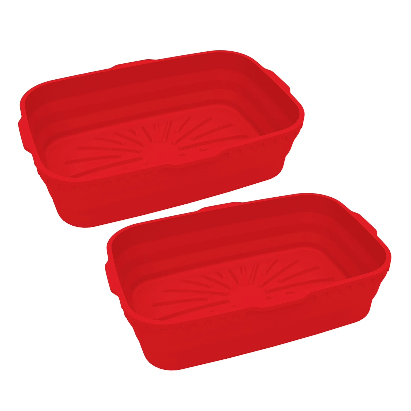 

2pcs Cooking Home Kitchen Reusable Foldable Rectangle Air Fryer Silicone Pot Baking Tray Heat Resistant Replacement Bread Cake