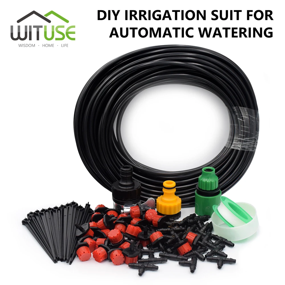 

Набор шлангов для полива, система капельного орошения «сделай сам», 15 м, садовый шланг для полива фруктов, растений, цветов с регулируемой ка...