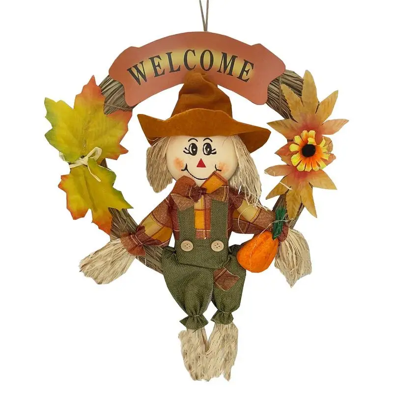 

Halloween Straw Hat Pendant Halloween Scarecrow Pumpkin Hanging Ornament Wreath Halloween Eva Christmas Crafts Party Supplies