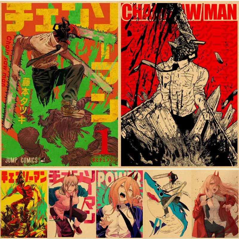 

Chainsaw Man Makima Pochita Wall posters bilder schilderij obraz bedroom house decor pictures schilderij painting Wall posters