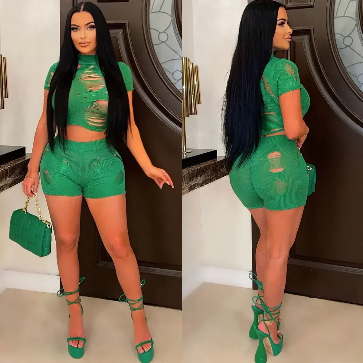 Новая женская одежда европейская мода вязаные обтягивающие волосы сексуальный