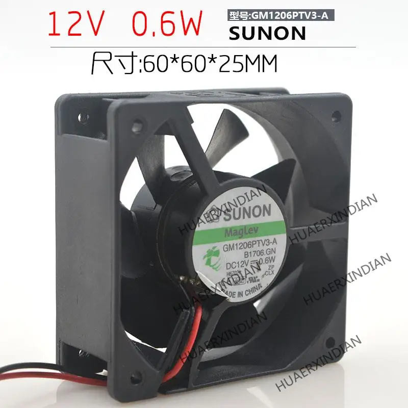 

GM1206PTV3-A 12V 0,6 W 6cm 6025 2-проводной ультра-тихий комплект охлаждающего вентилятора