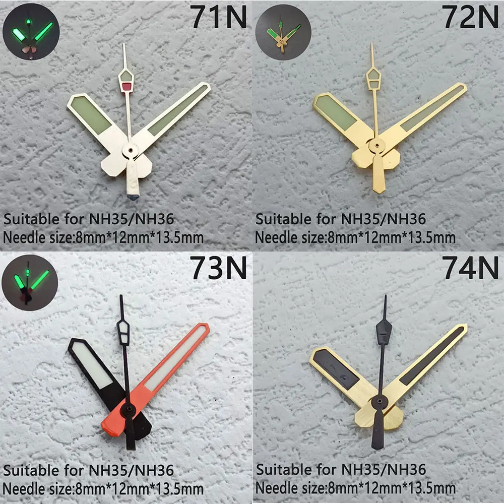 

suitable for NH35 NH36 movement pointer watch hour minute second needle green blue lumen pointer NH35 NH36 hand watch parts