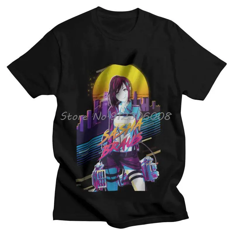 

Attack On Titan Japan Anime Tshirts Men Leisure Tee Tops Cotton T Shirts Short Sleeve Vaporwave Sasha Braus T-shirt Gift