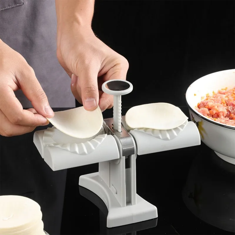 

Automatic Dumpling Machine Double Head Press Dumplings Mold Empanadas Ravioli Mould DIY Pressing Tool Kitchen Gadget Accessories