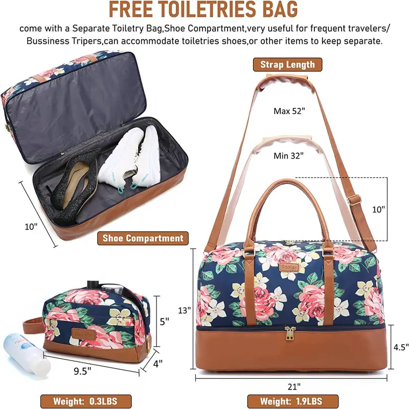 Weekender Bags for Women, Large Carry-On Travel Duffle Bag, Canvas Overnight Bag Hospital Bags for Labor and Delivery