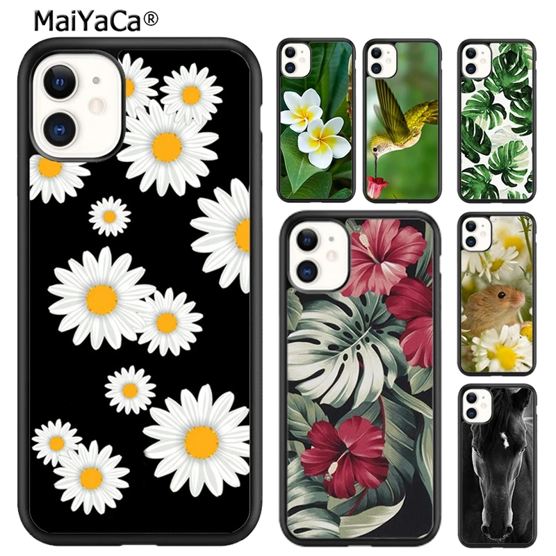 MaiYaCa Чехол для телефона с принтом Красивые цветы и ромашки iPhone 16 15 SE2020 6 7 8 plus 11 12 mini