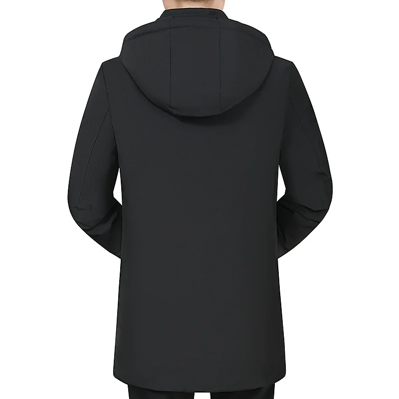 New winter new mid-length cotton coat thickened plus size dad hooded cotton coat thickened coat men's coat