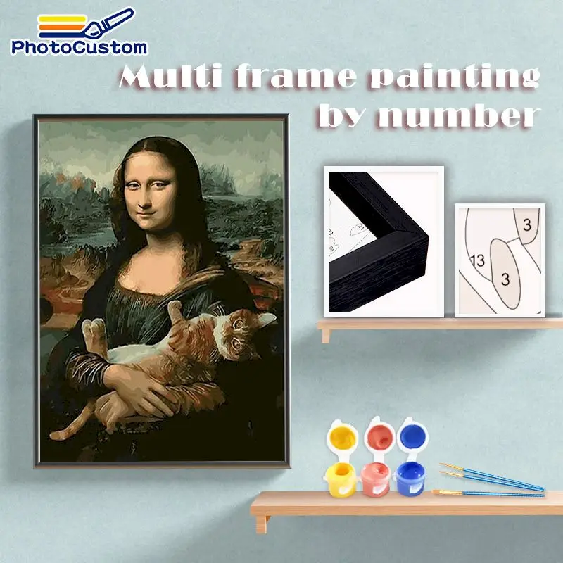 

PhotoCustom Interior Painting by numbers Kill time Picture Drawing Figure DIY Coloring by numbers Adults crafts Home decor