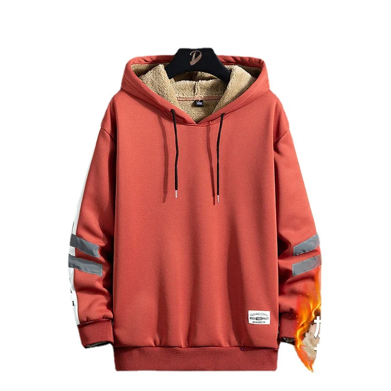 

Men Cashmere Sweater Sweatshirt Hooded Plush Thickened Coat Men's Wear Bottoming Winter Spring Autumn 2022 Sweatshirt