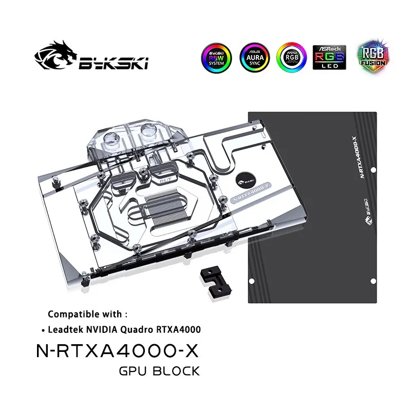 

Bykski GPU Block N-RTXA4000-X For NVIDIA Leadtek RTXA4000,With Backplate Full Cover GPU Water Cooling Cooler Radiator Block
