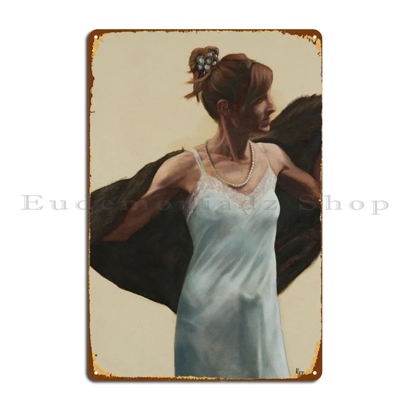 

Винус с атласным платьем, металлический плакат с напечатанным дизайном, дизайнерский плакат, оловянный плакат