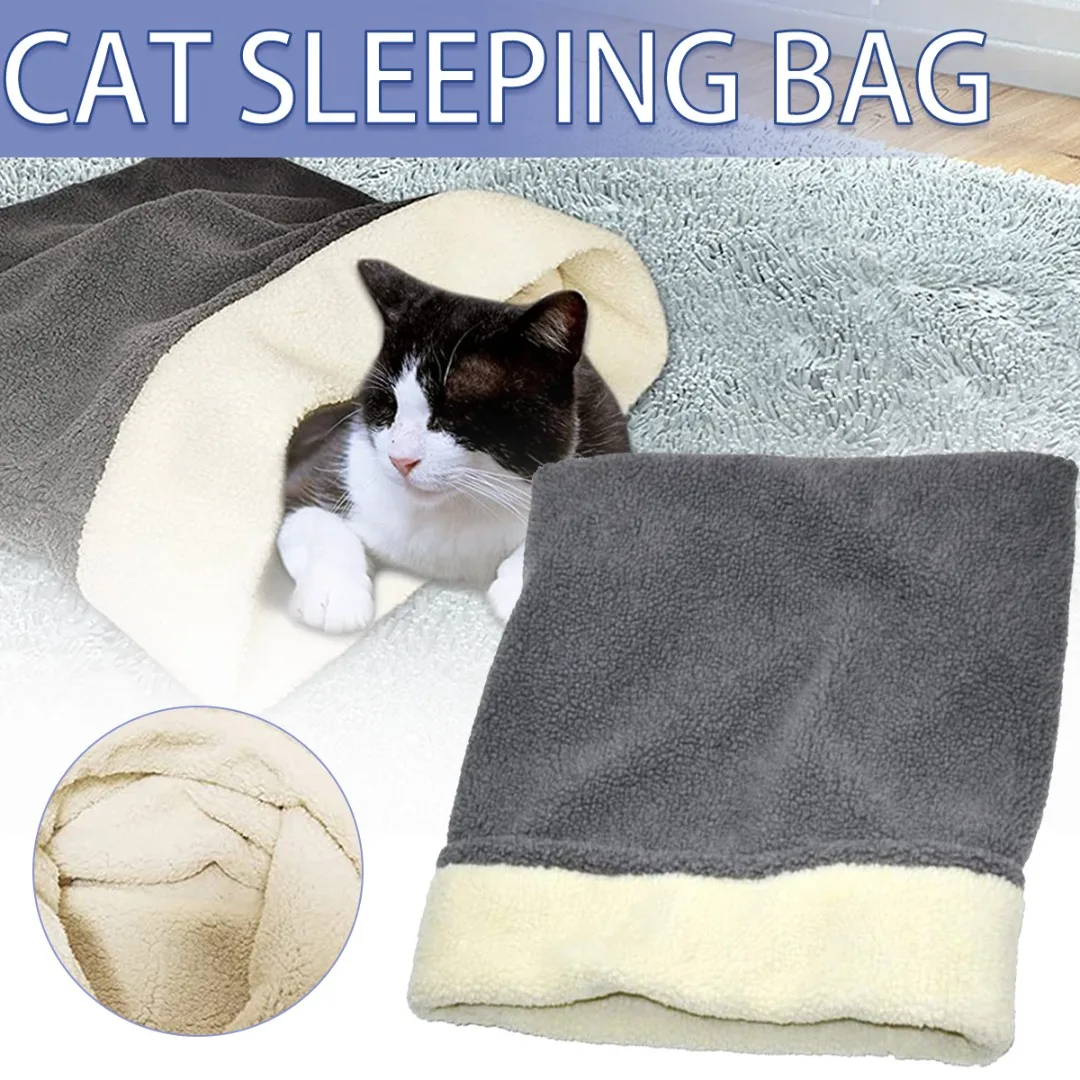 

1PC Plush Sleep Mat Pet Cat Sleeping Bag Cute Four Season Warm Cats Bed Nest Home Pets Rest Pad Supplies