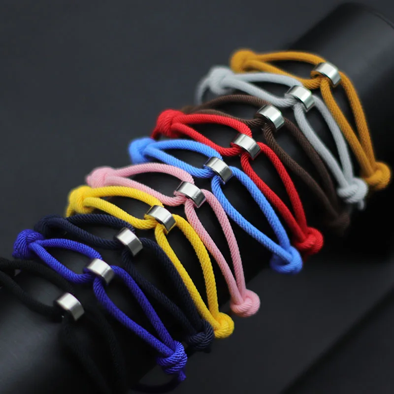 Минималистичный Регулируемый веревочный браслет 100% невыцветающий из