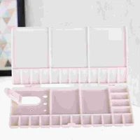 1 pc watercolor folding tray painting pallet with 33 compartments thumbhole and brush holders white