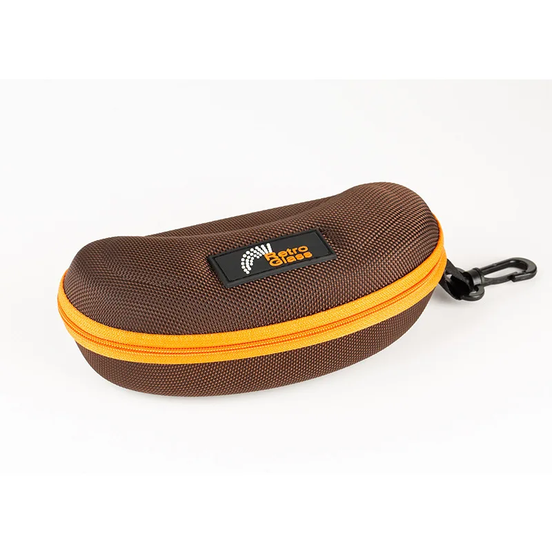 

Canvas Glasses Case Fashion Sunglasses Box Leather Button Handmade Zipper Eyeglass Case 2-color Men Outdoor Windproof Sunglasses
