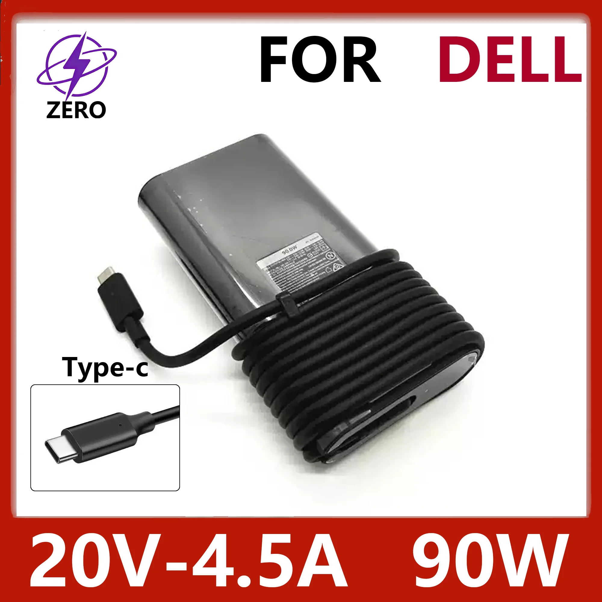 Фото Оригинальный адаптер питания USB-C Type-C 90W 20V4.5A для ноутбуков DELL Latitude 5330 5430 5530 7330 7430 7530 5420 5520 5400 5500 №1